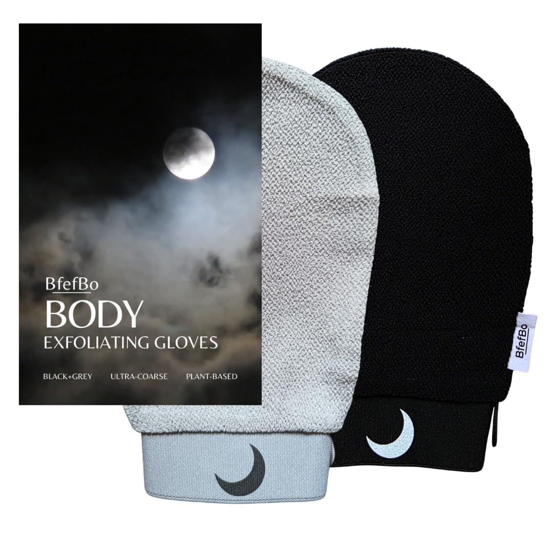 Exfoliating glove, kessa 2 Pack, exfoliating mitt, natural shower loofah, exfoliating body scrub, tan removal, plant based, eco friendly products, plastic free