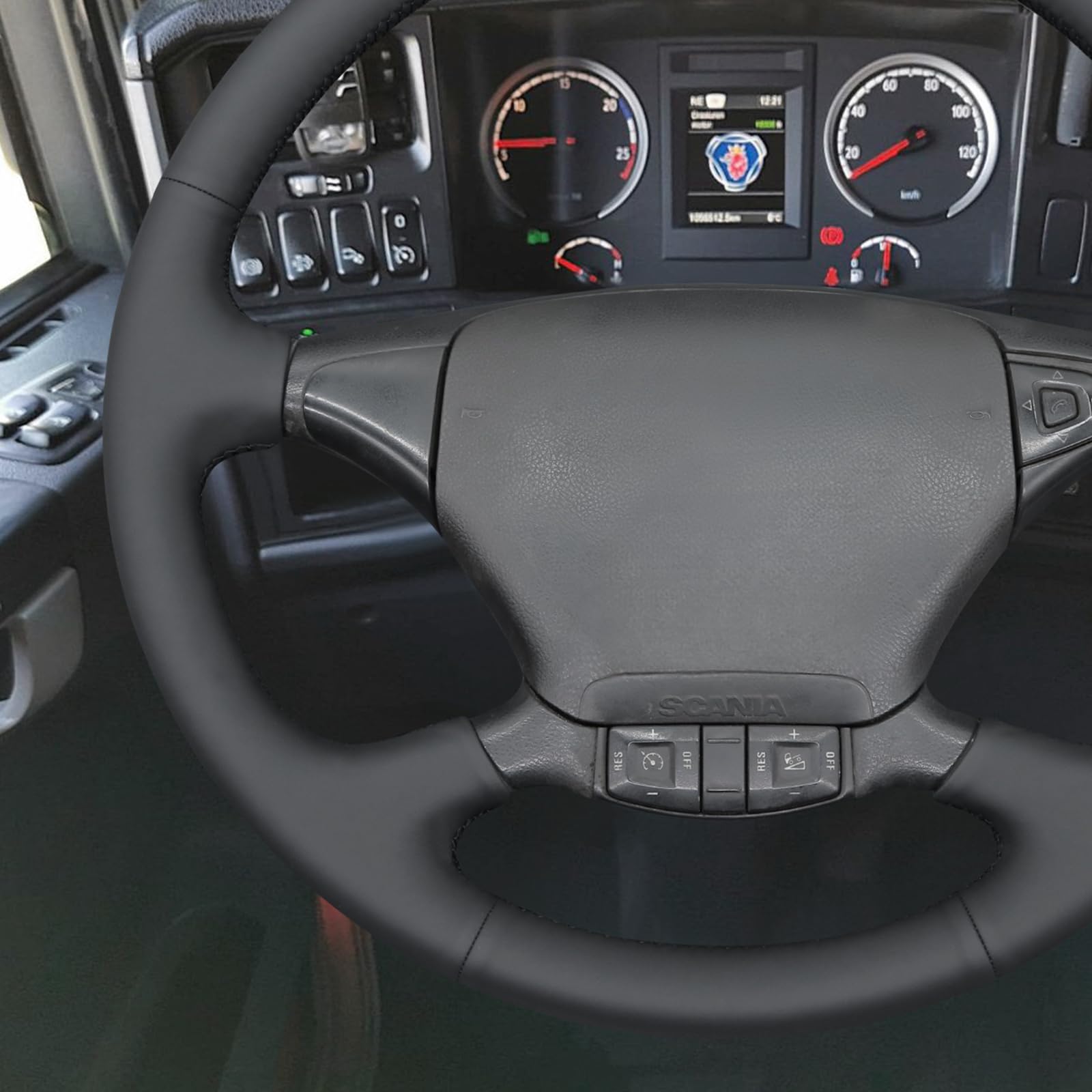 MEWANT Funda de Volante a Medida para Coser Scania P G R | Scania P G R T Series 2004-2015 / volante Scania P G R T Series Transpirable Para Volantes Calefactados Duradero