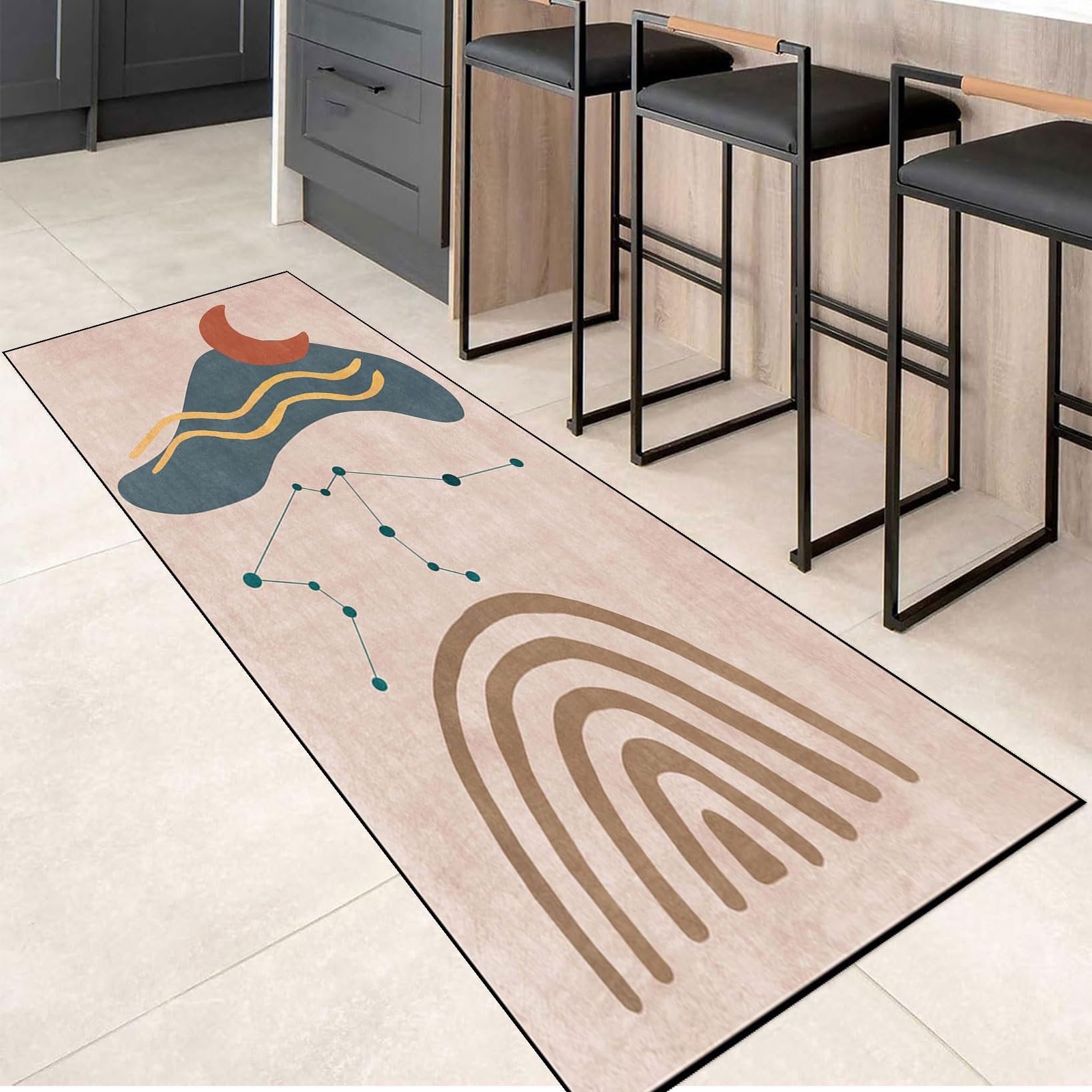 Tapis de passage couloir 80 x 360 cm antidérapant pour éviter les glissades et les taches