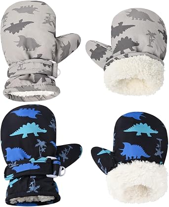 Fleece Lined Mittens for Baby Boys Girls,Baby Toddler Little Kids Winter Warm Gloves Mittens