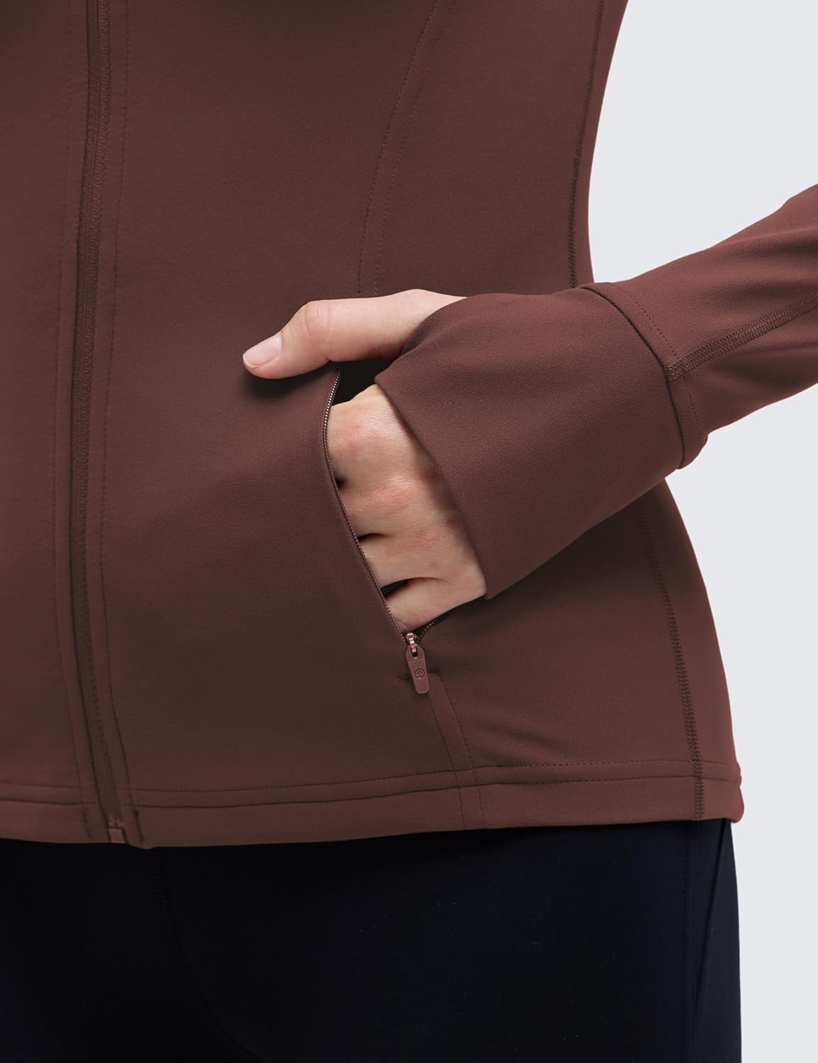 CRZ YOGA Butterluxe Hip Length Jackets for Women - Full Zip Athletic Track Tops with Thumb Holes Pockets - Image 4