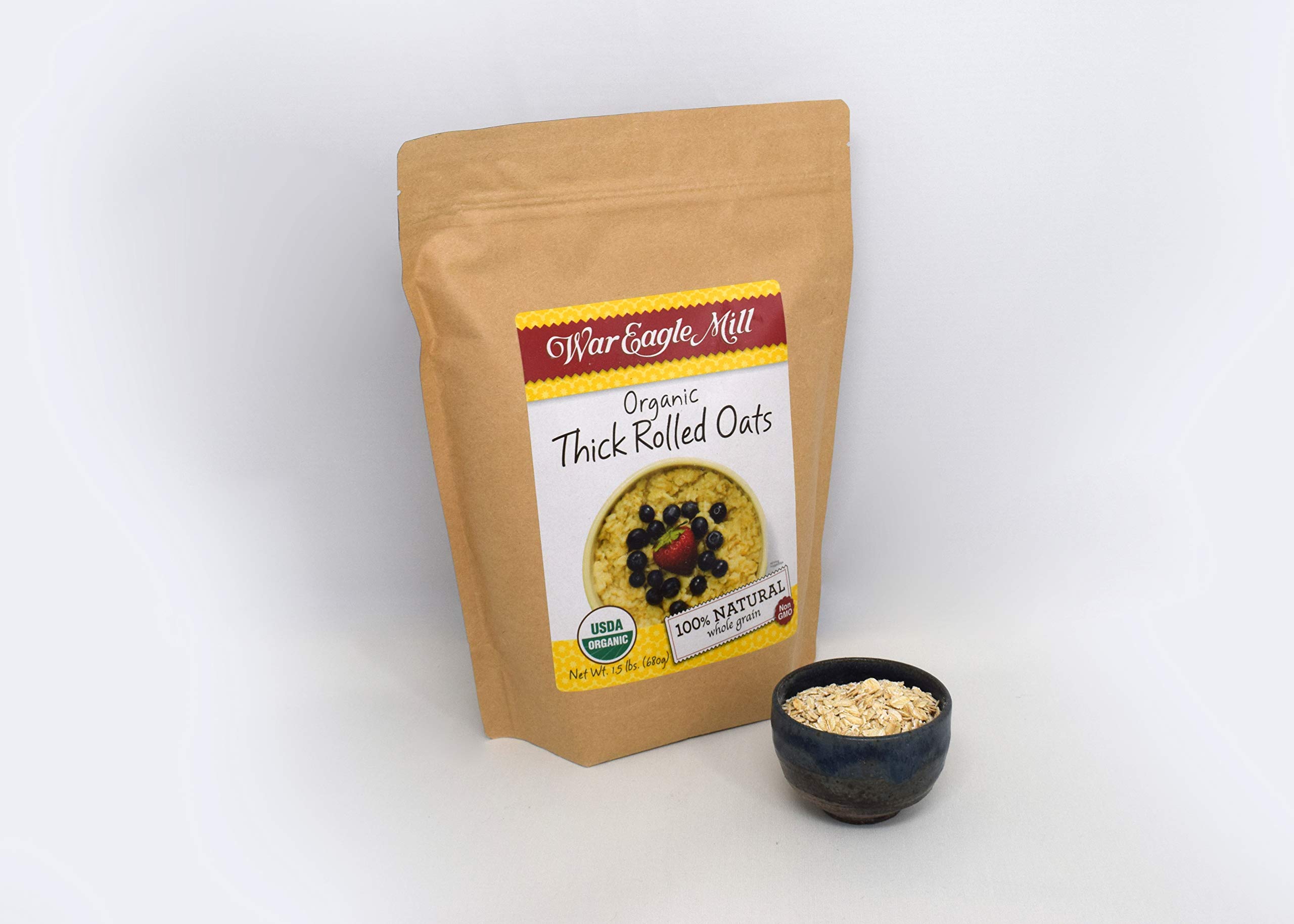 War Eagle Mill Organic Thick Rolled Oats, 24 oz Bag-2 Pack