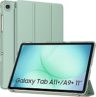 Vista 25 de MoKo Funda para Galaxy Tab A9+/A9 Plus de 11 pulgadas 2023, Funda Protectora Inteligente Delgada con Soporte y Carcasa Trasera Translúcida de PC