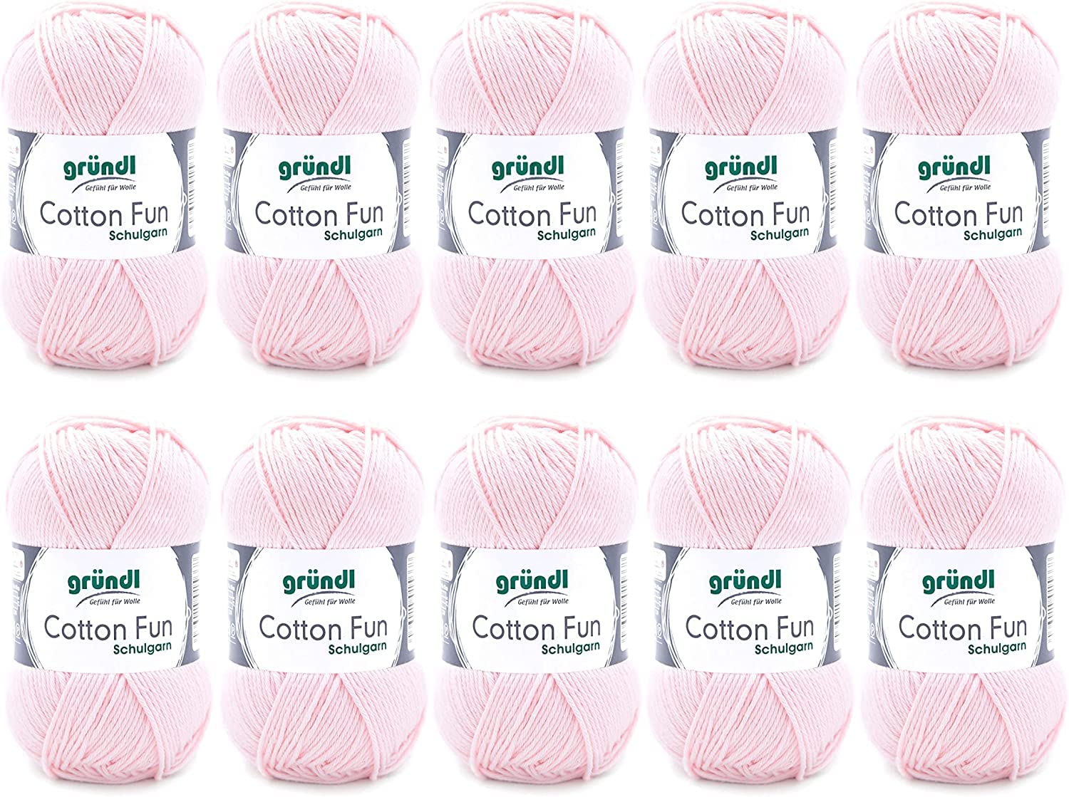 Gründl Cotton Fun Knitting Yarn/Crochet Yarn (Soft Yarn Made from 100% Cotton, Oeko-Tex Certified, 50g/115m, Needle Size: 3-4