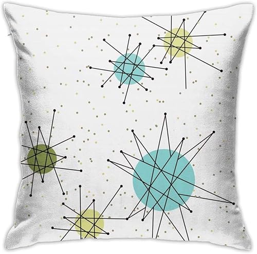 Miniatura 4 de DZGlobal Fundas de almohada de mediados de siglo de 18 x 18 pulgadas, juego de 4 fundas de almohada modernas de mediados de siglo, fundas de