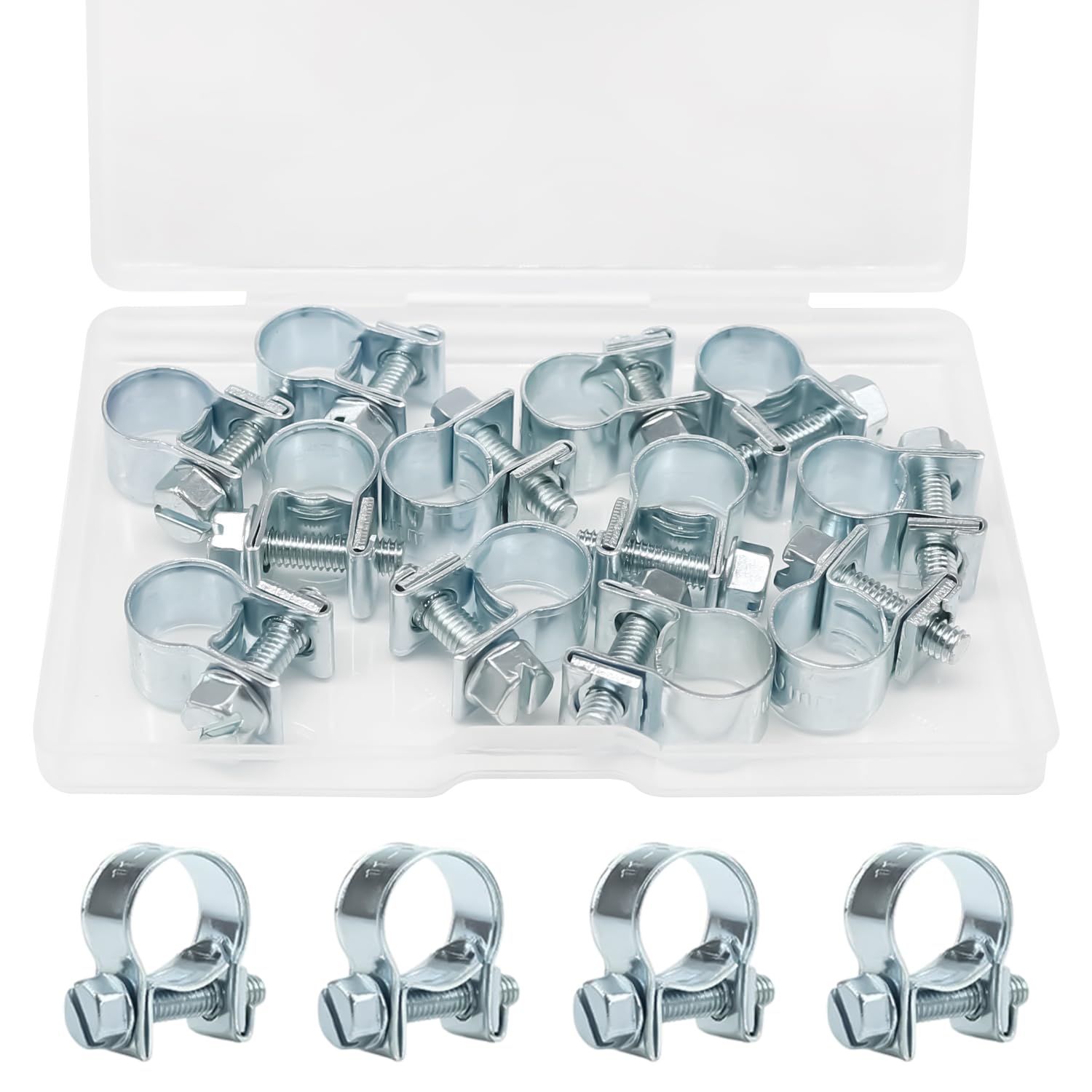 12PCS 11-13mm Fuel Line Clamps 7/16"-1/2" Hose Clamp for Automotive Diesel Petrol Pipes DD025-11-13