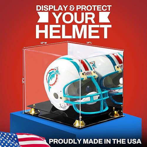 Miniatura 2 de Vitrina para casco de fútbol, vitrina de acrílico transparente, caja de exhibición transparente para casco de tamaño completo, vitrina de fútbol con