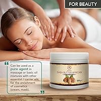 Vista 3 de AROMATIKA Manteca de karité prensada en frío de 14.1 onzas - Manteca de karité africana sin refinar - Ghana - 100% pura y natural - Lo mejor