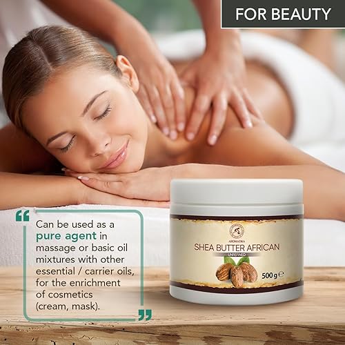 Miniatura 3 de AROMATIKA Manteca de karité prensada en frío de 14.1 onzas - Manteca de karité africana sin refinar - Ghana - 100% pura y natural - Lo mejor