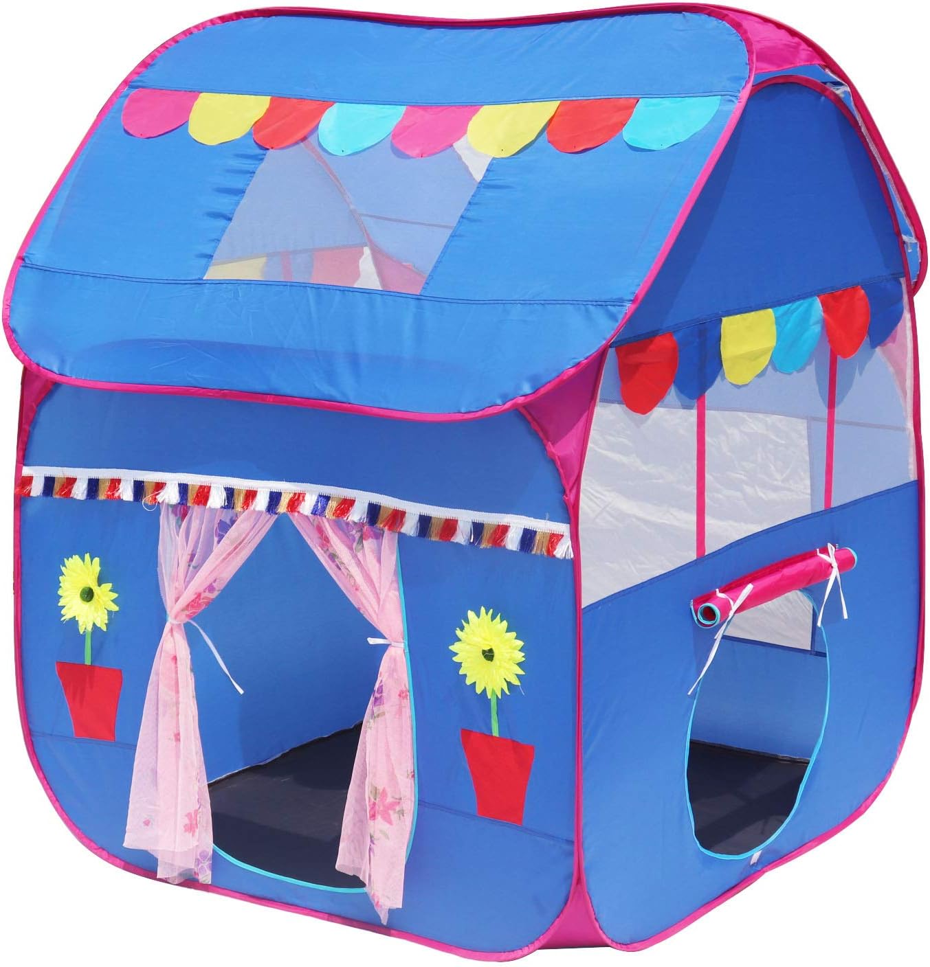 - Homecute Foldable Pop Up Hut Type Kids Toys Jumbo Size Play Tent House for Boys and Girls. (Big Size Blue)