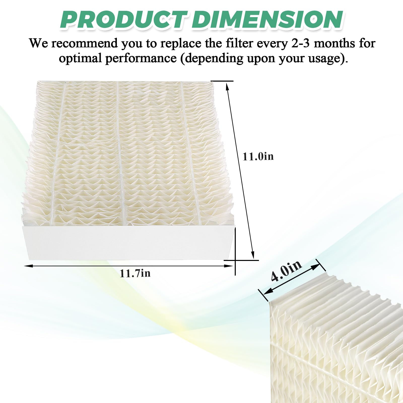 evaporative humidifier wick replacement dimensions