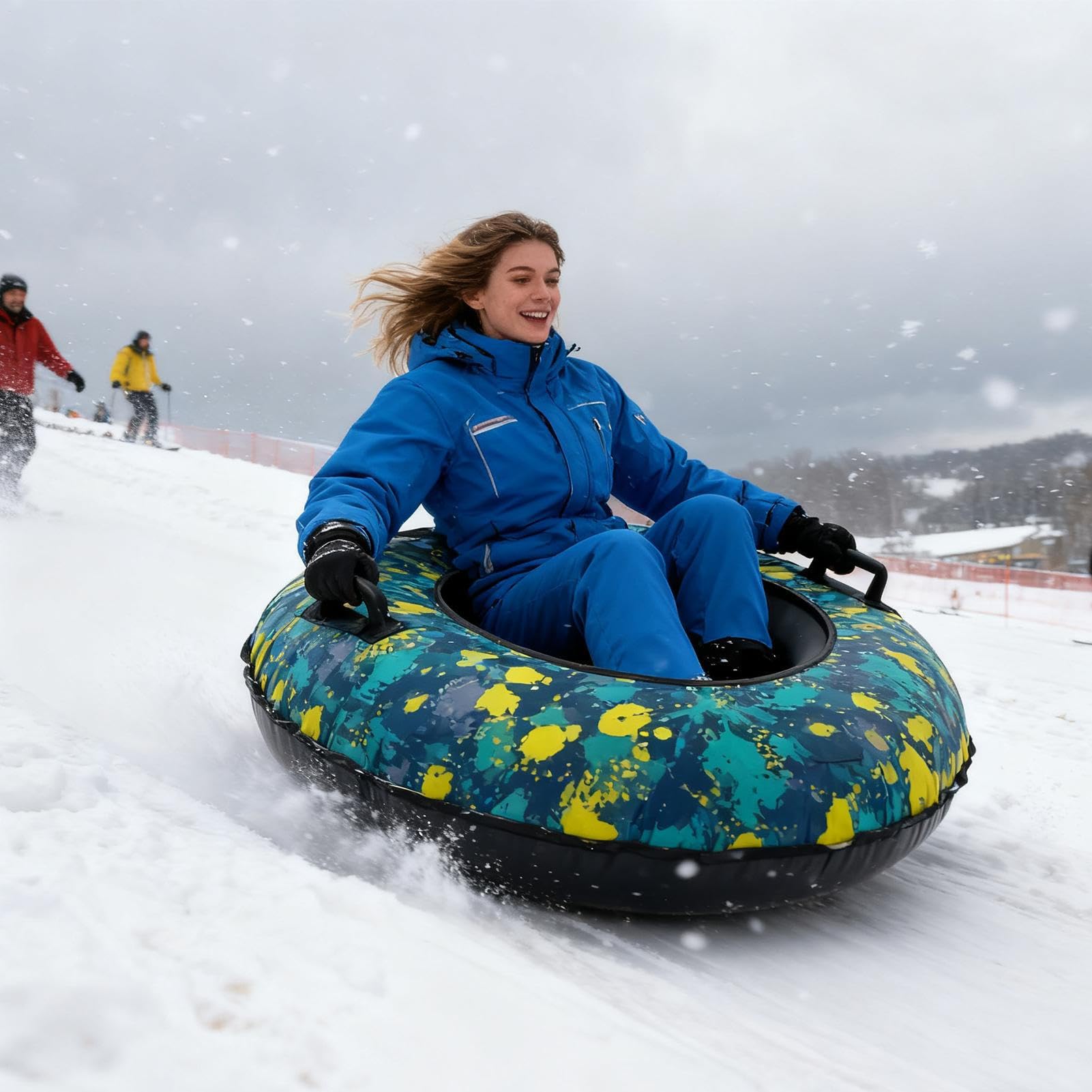 Śnieżne Rury Wytrzymałe 104 cm Napełniany Materac PVC z Uchwytami