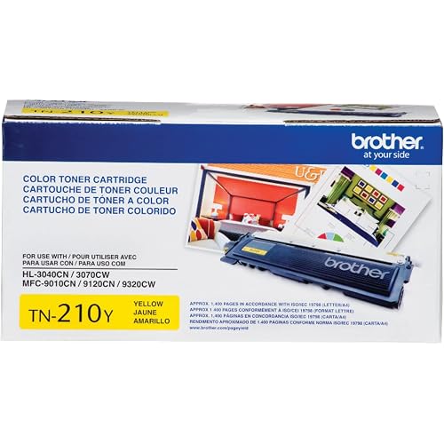 Brother Genuine TN210Y Color Laser Yellow Toner Cartridge, (Package May Vary)