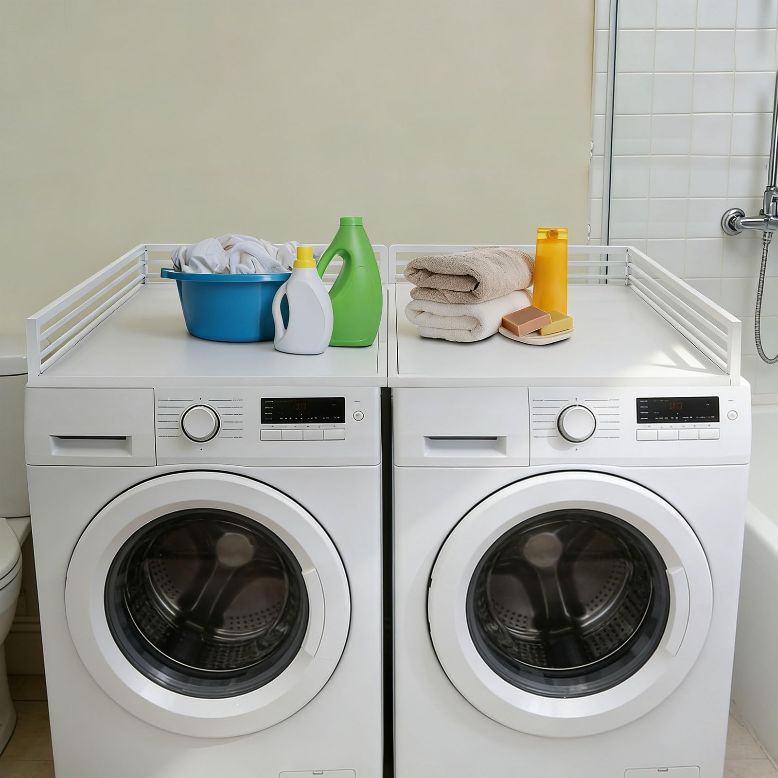 Plan de travail pour machine à laver, sèche-linge, tapis de machine à laver avec bord