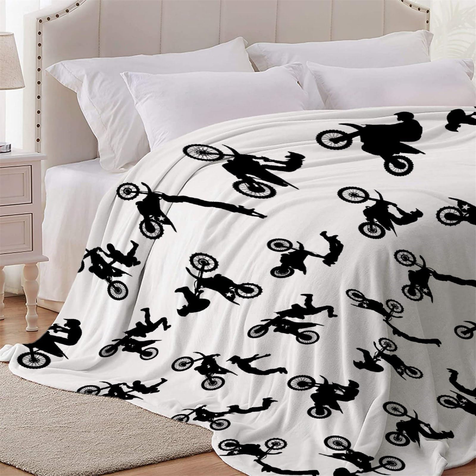 Manta de moto de cross, regalo para niños y niños, manta de motocicleta | Manta suave para niños y amantes de la motocicleta, regalo para niños, para decoración de sofá, cama, 50 x 40 pulgadas