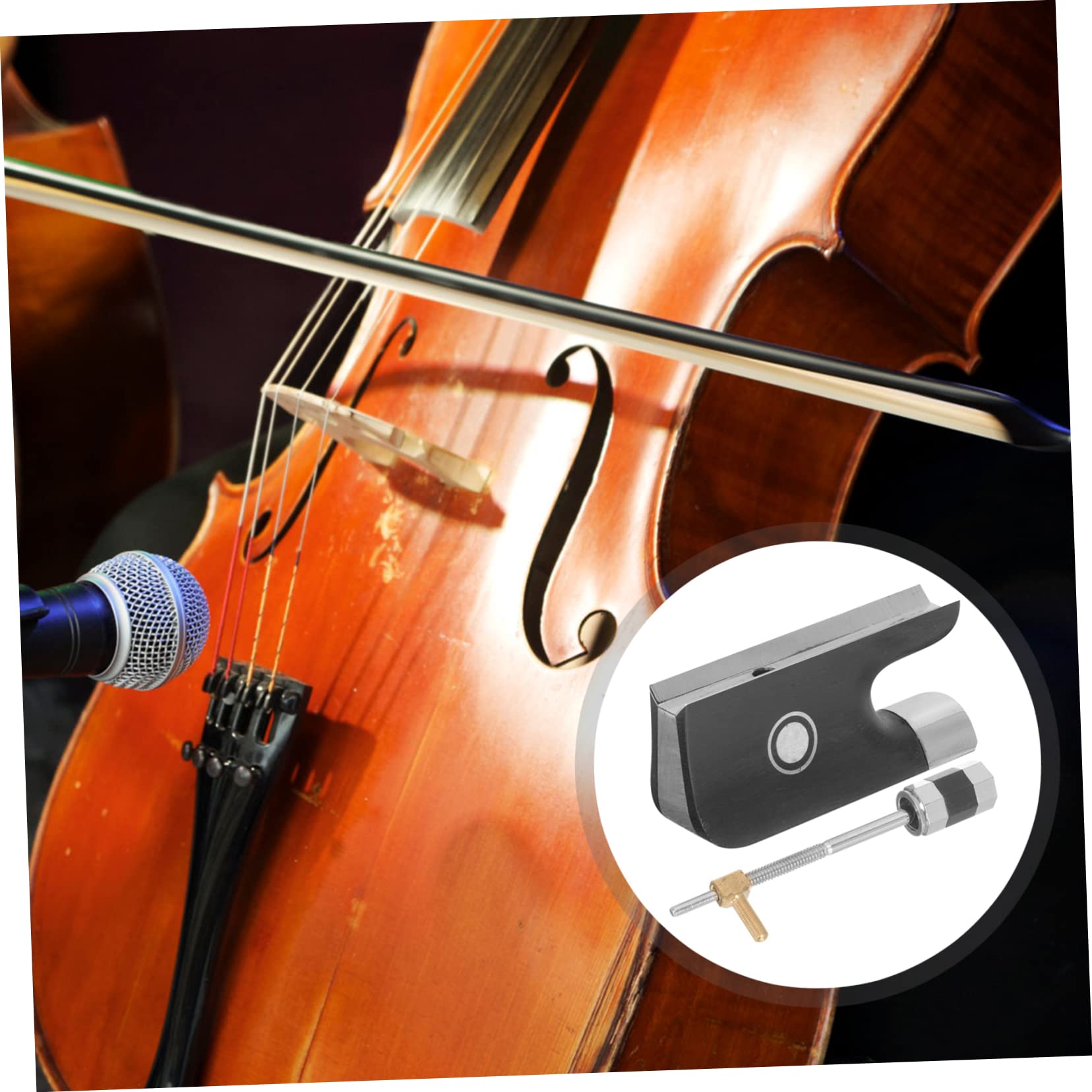 BESTonZON 4 Set fornitura violino accordatore per violino a clip nasetto di ricambio per violoncello archetto archetto per rana ad per violoncello del rame
