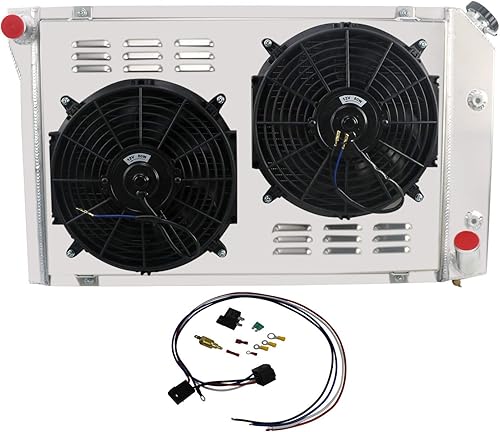 Radiador de aluminio de 4 filas y ventilador y relé para Chevy Corvette 5.0 5.7 V8 1977-1982