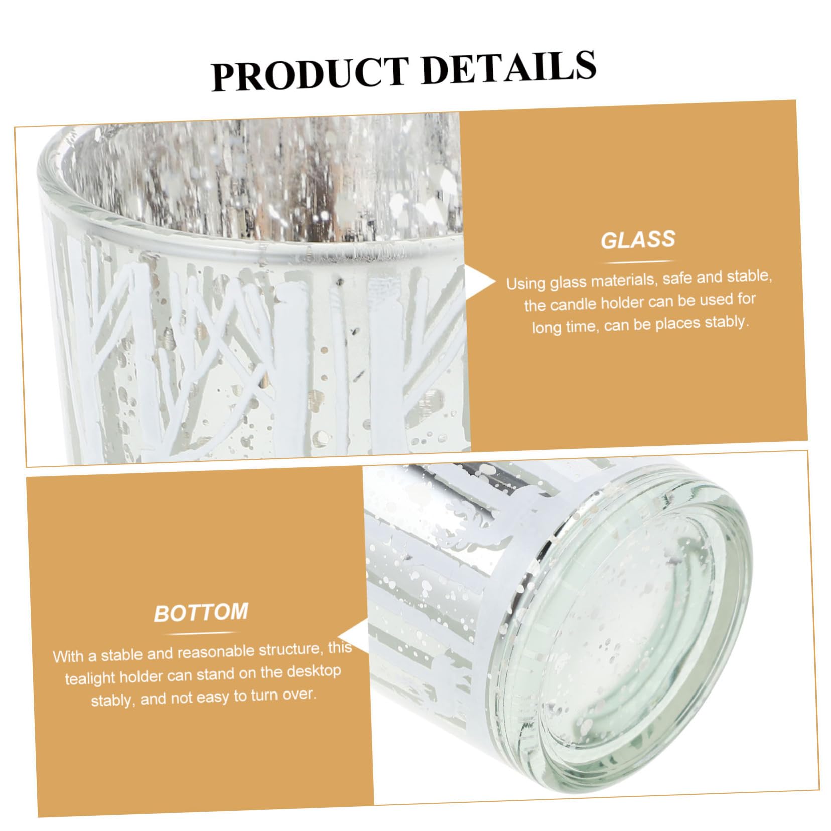 FUNOMOCYA 4pcs Christmas Decorative Candle Holders Glass Tea Light Holders Perfect for Xmas