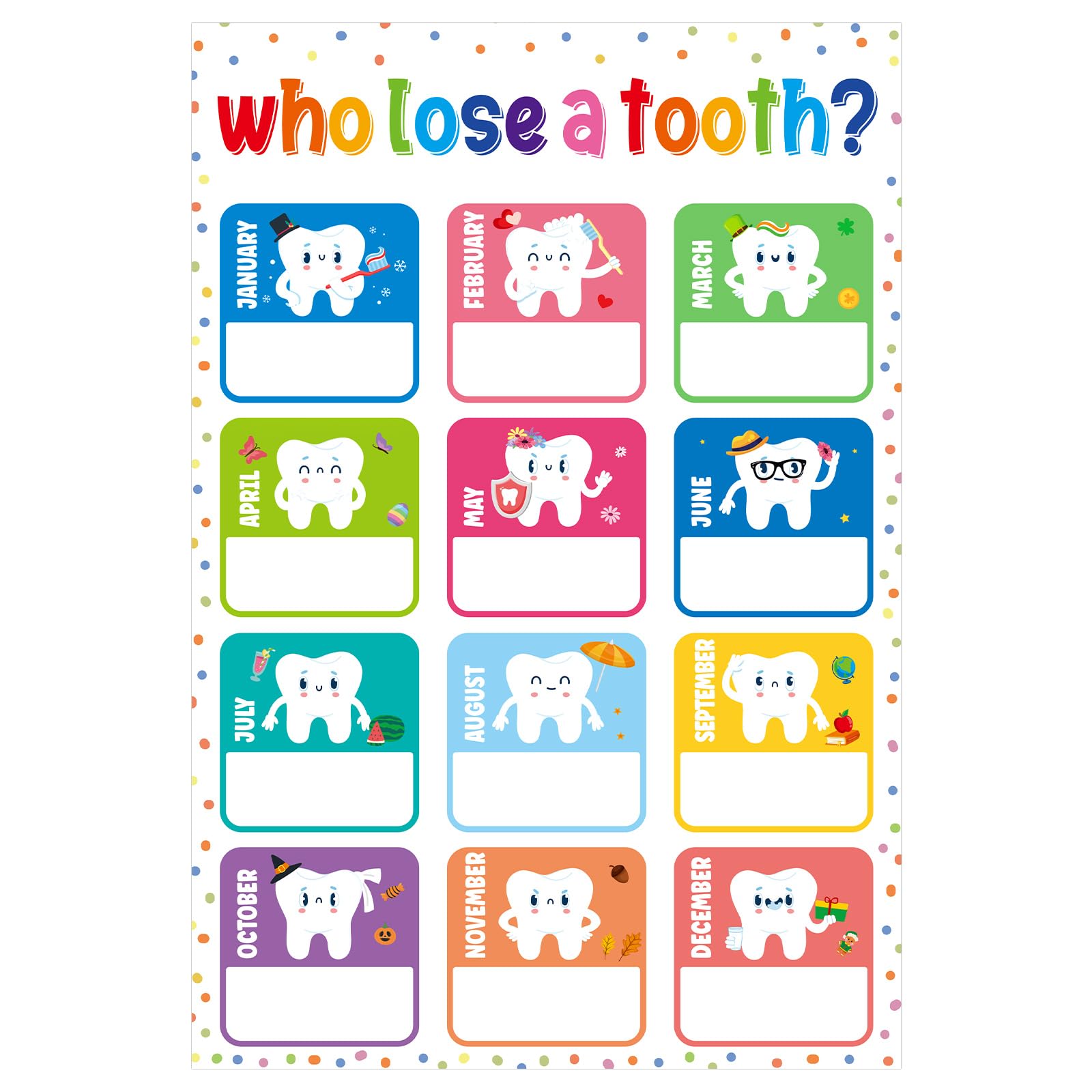 amazon-com-d4dream-who-lost-a-tooth-chart-poster-11-x-17-lose-teeth-learning-posters-for-kids-classroom-tooth-poster-for-nurse-office-decorations-back-to-school-supplies-for-kindergarten-elementary-school-decor for Free Printable Lost Tooth Chart Amazon.com: D4DREAM Who Lost a Tooth Chart Poster 11