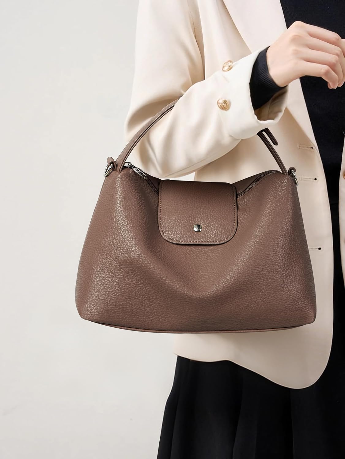 KALIDI Soft Vegan Leather Hobo Bag, Crossbody Purses Satchel for Women with Top Handle - Image 6