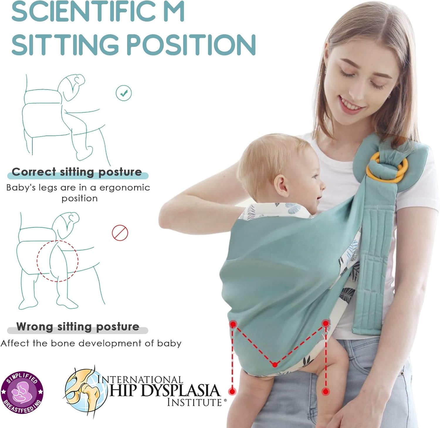 AMPLIN Baby Sling Carrier Newborn, Adjustable Easy Wearing Baby Nursing Warp Sling, New Mom Dad Soft Cotton Infant Front Holder Carrier for Infant Toddler Life Travel Essential Gifts 3