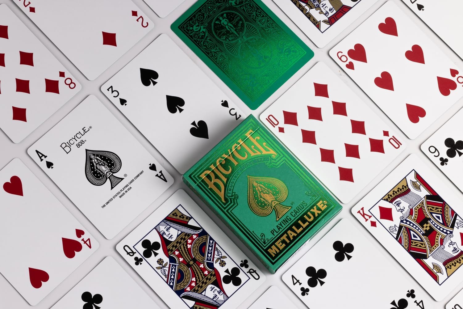 Bicycle Metalluxe Playing Card Deck Holiday Pack - Red, Gold, Green Premium Metalluxe Decks - Premium Metal Foil Finish Poker Size Packs of Cards
