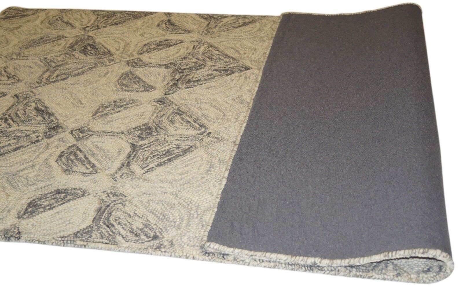 Wollteppich Grau Beige 150 x 240 cm 100% Wolle handgetuftet