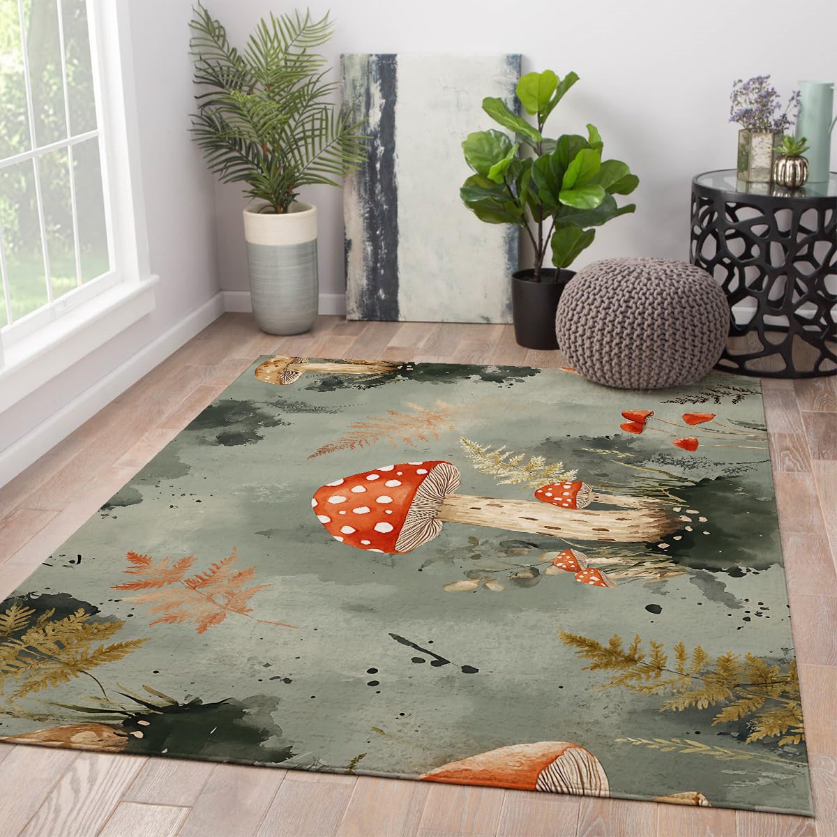 Tapis salon champignon mignon 150x240 crée un coin lecture cosy enfant