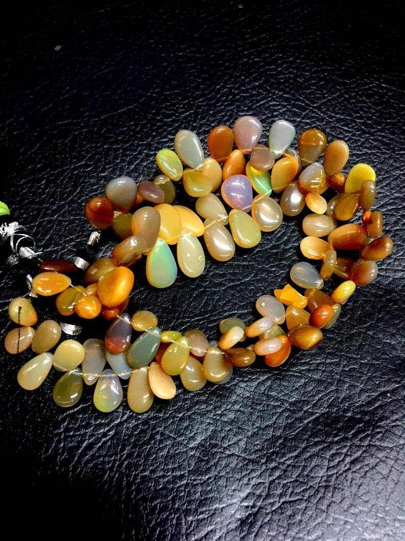 Opale éthiopienne de prestige, perles de qualité pour colliers précieux
