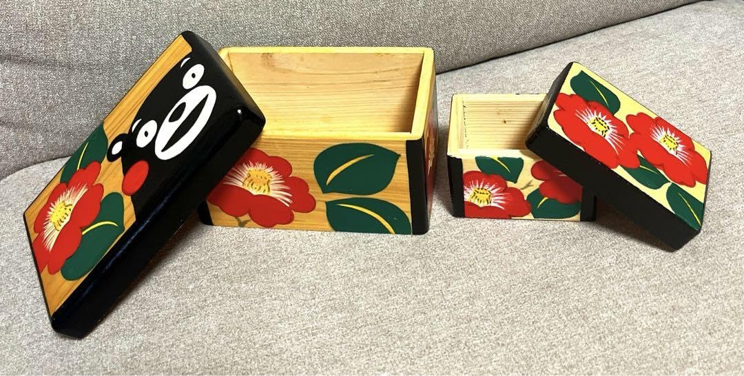 Amazon.co.jp: 花手箱 くまもん 伝統工芸 肥後椿 大小2個セット : おもちゃ