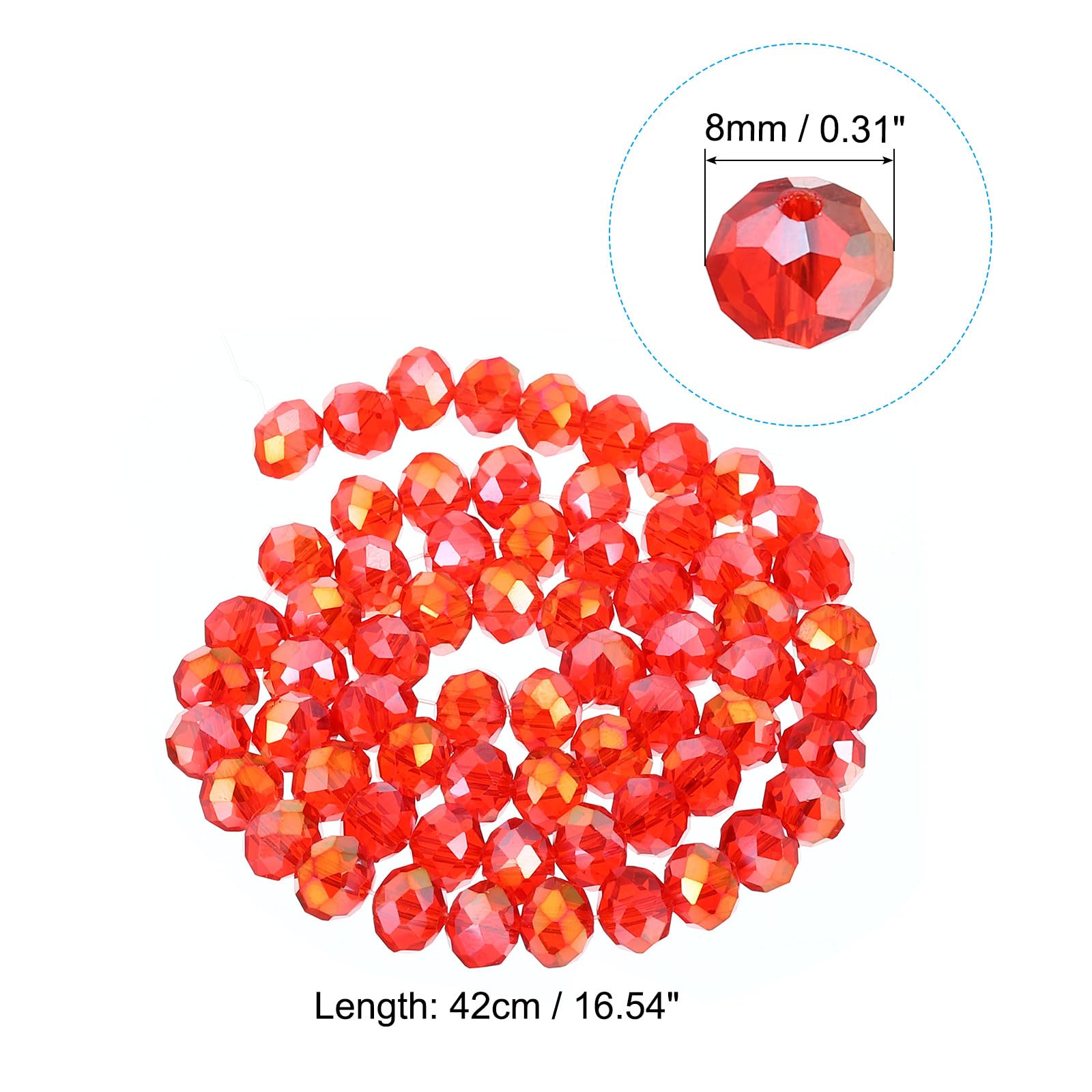 PATIKIL 8 mm Briolette Rondelle Glass Beads - Image 2