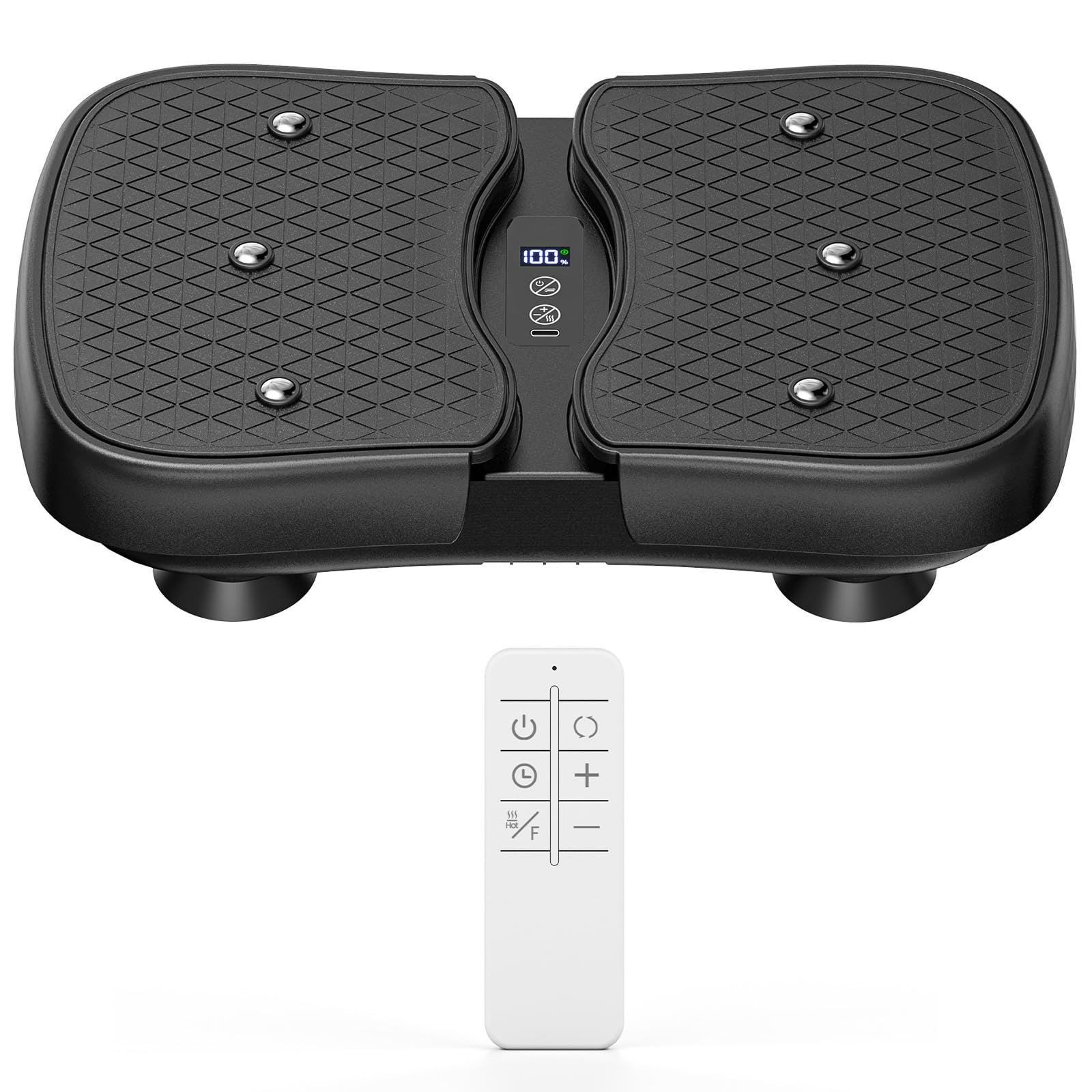 Piattaforma Vibrante con Riscaldamento Vibrator Fitness con 30 Velocità | 5 Modalità Macchina per Esercizi con LCD Touch, Anti Scivolo 130kg Batteria Ricaricabile USB-C – per Rilassamento Muscolare