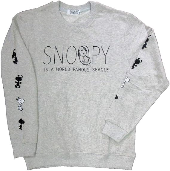 Amazon Peanuts ピーナッツ スヌーピー メンズ 長袖 トレーナー 袖プリント 柄 裏毛 トレーナー パーカー 通販