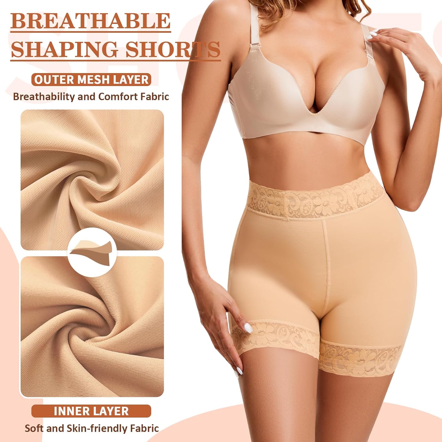 Werena Butt Lifting Shapewear Padded Underwear for Women Tummy Control Shorts Booty Pads Panties Lace Panty Girdle - Image 4