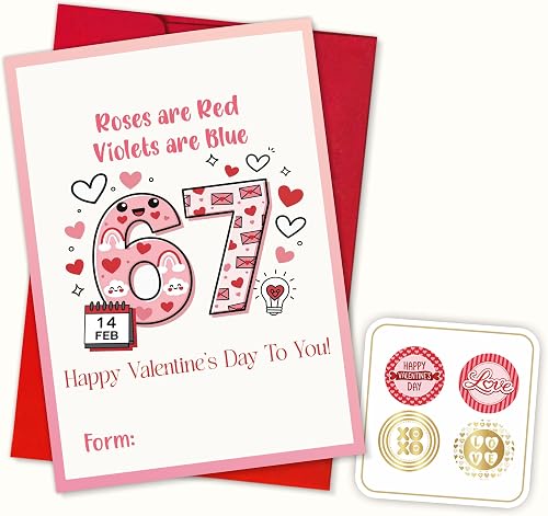 Podagree 67 Meme Slang Valentine's Day Card for Husband, Wife, Boyfriends, Girlf