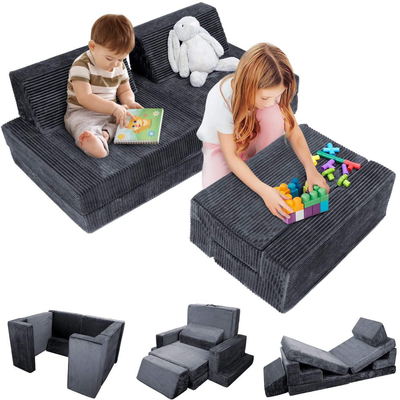 nina　CarTuned7台セット nina CarTuned7台セット 7PCS Kids Play Couch, Premium Modular Kids