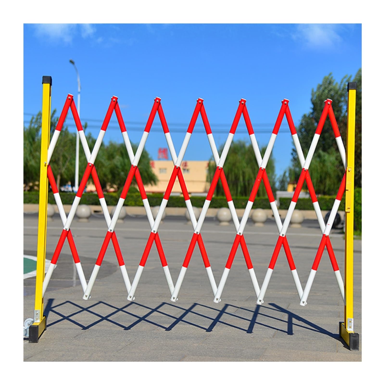Barrière rétractable rouge 120x350cm pour sécuriser les stations de métro et bus