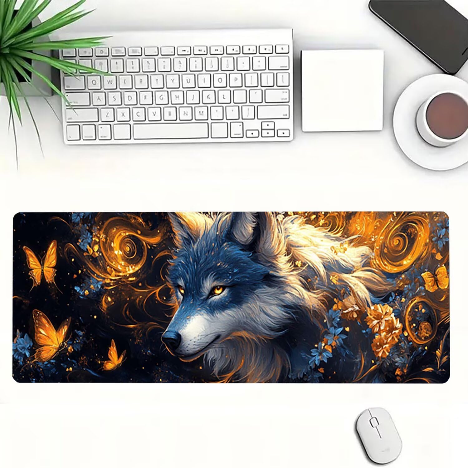 Podkładka pod mysz do gier XXL ze zwierzętami krajobrazowymi, podkładka pod mysz XXL - 1400 x 600 x 3 mm, podkładka pod mysz matowa, bardzo duża z tkaniny, antypoślizgowa podstawa, dla graczy