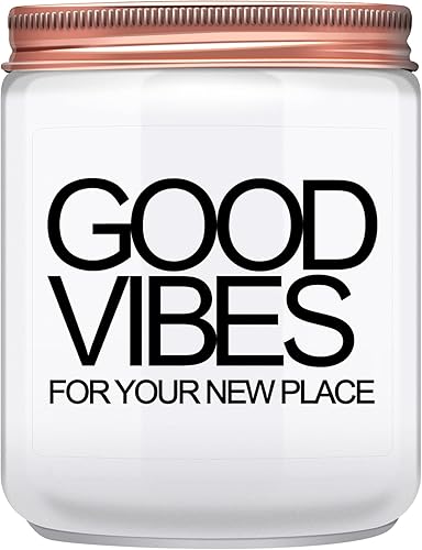 Regalos de inauguración de la casa, regalos para el nuevo hogar, velas Good Vibes, New House Essentials, los mejores regalos para mujeres, parejas y