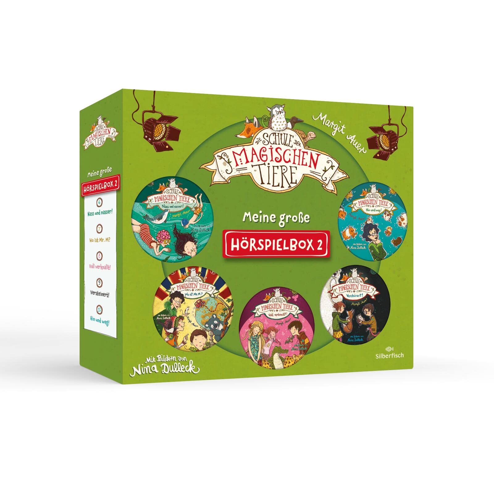 Die Schule der magischen Tiere Hörspiele Meine große Hörspielbox 2: Nass und nasser! Das Hörspiel, Wo ist Mr. M? Das Hörspiel, Voll verknallt! ... Hörspiel, Hin und weg! Das Hörspiel