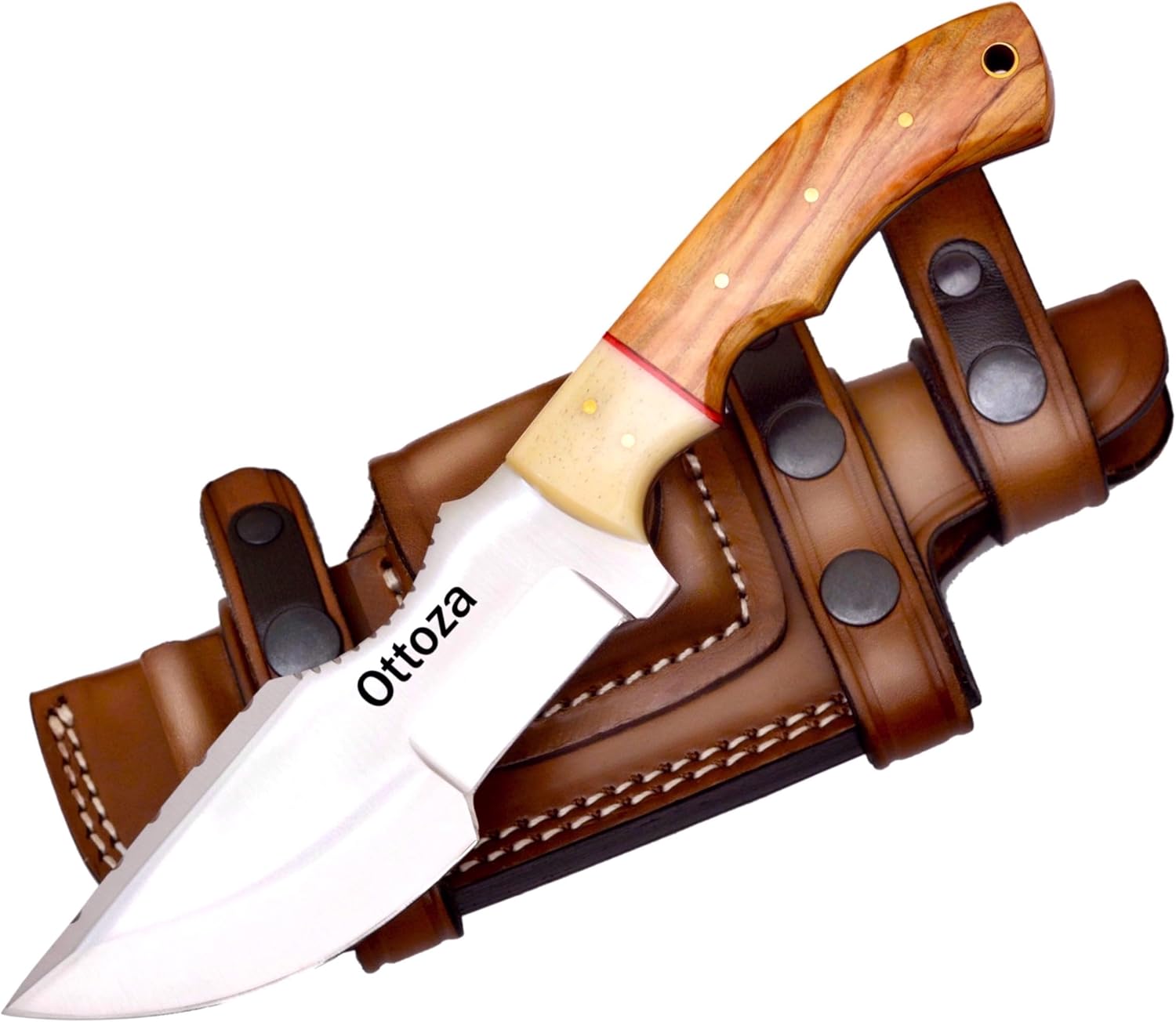 Ottoza Tracker Knife with Sheath Olive Wood & Bone Handle, Outdoor