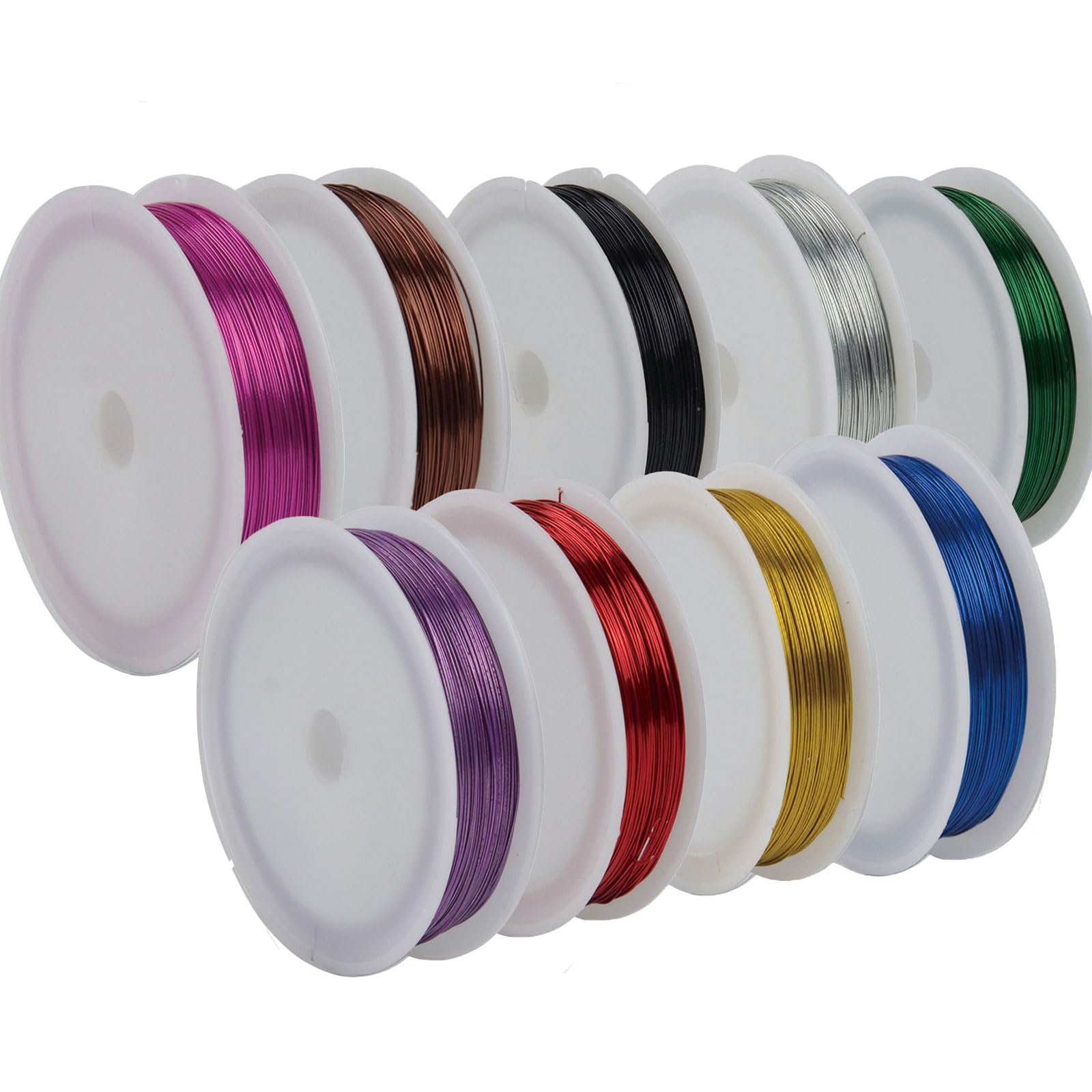 9 Rollen 0,3mm Ultra-Dünner Aluminium Basteldraht Wertpack - 50m(164ft) pro Rolle, Mehrfarbig für Drahtwickeln, Schmuckherstellung, Perlenarbeiten, Skulpturen & Floristik