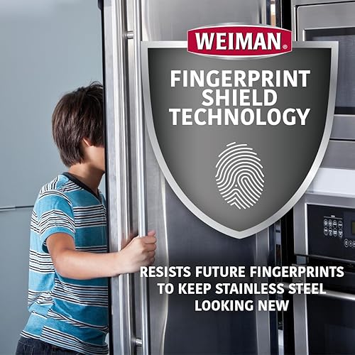 Miniatura 3 de Weiman Limpiador y esmalte de acero inoxidable  12 onzas paquete de 2  Elimina huellas dactilares residuos marcas de agua y grasa de los aparatos