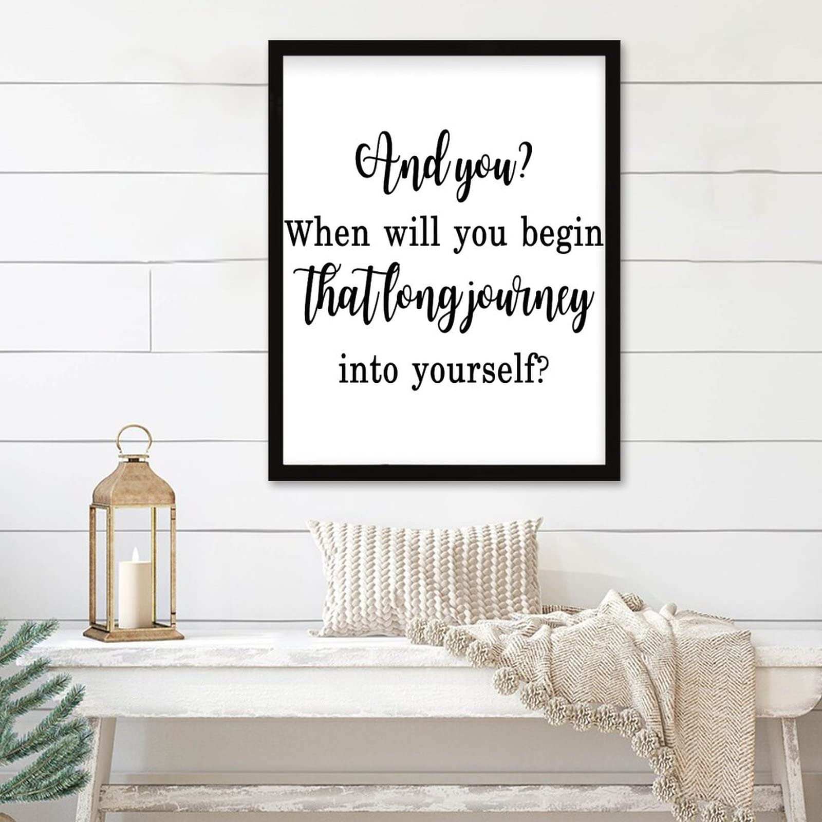 Affiche de motivation encadrée de qualité supérieure cadre bois élégant 40x50 cm