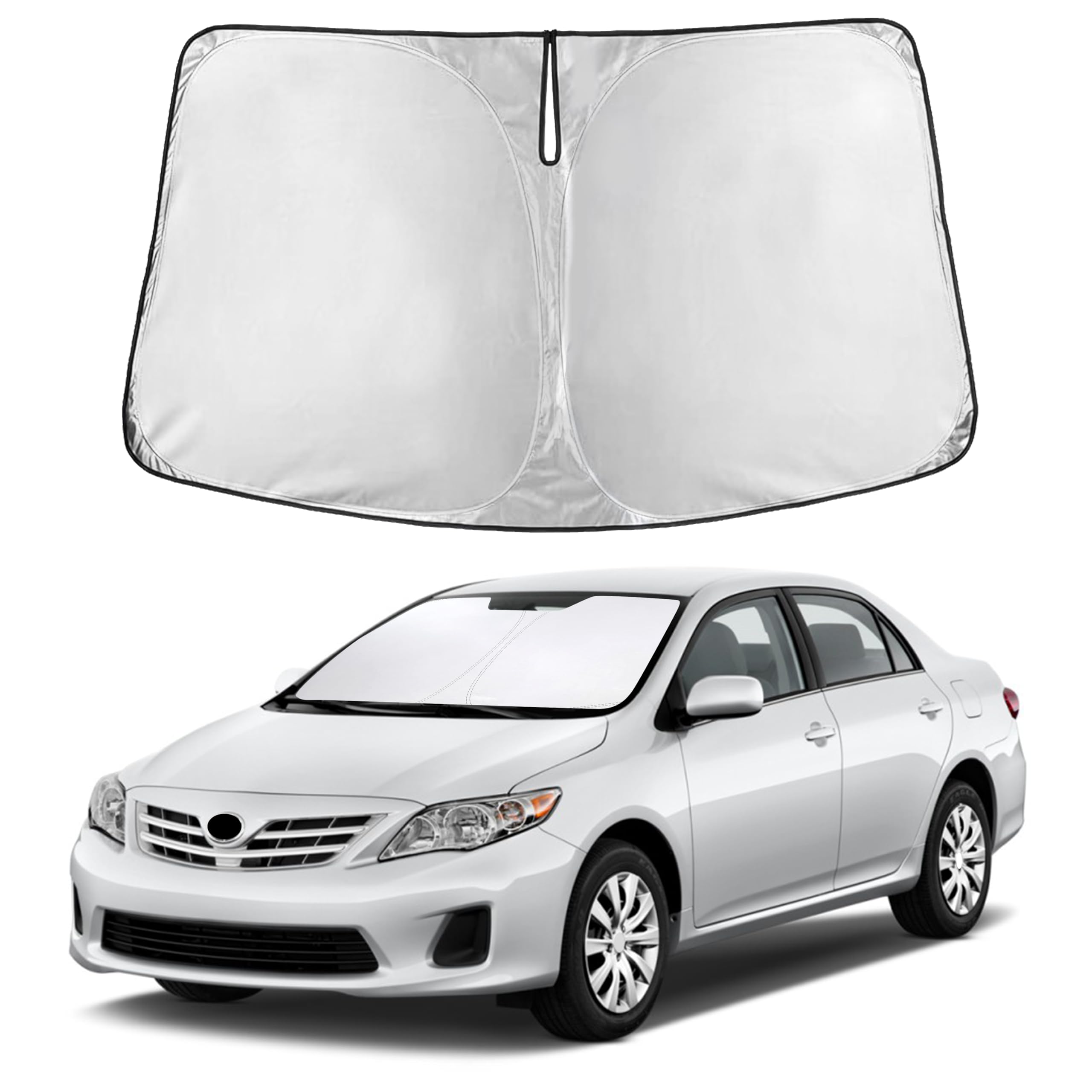 Autovir Windshield Sun Shade Fit for 2009-2011 2012 2013 Toyota Corolla Sunshade, Front Car Window Shades Sun Visor, Blocks UV Rays & Heat, Car Accessories Fit for Toyota Corolla 2009-2013