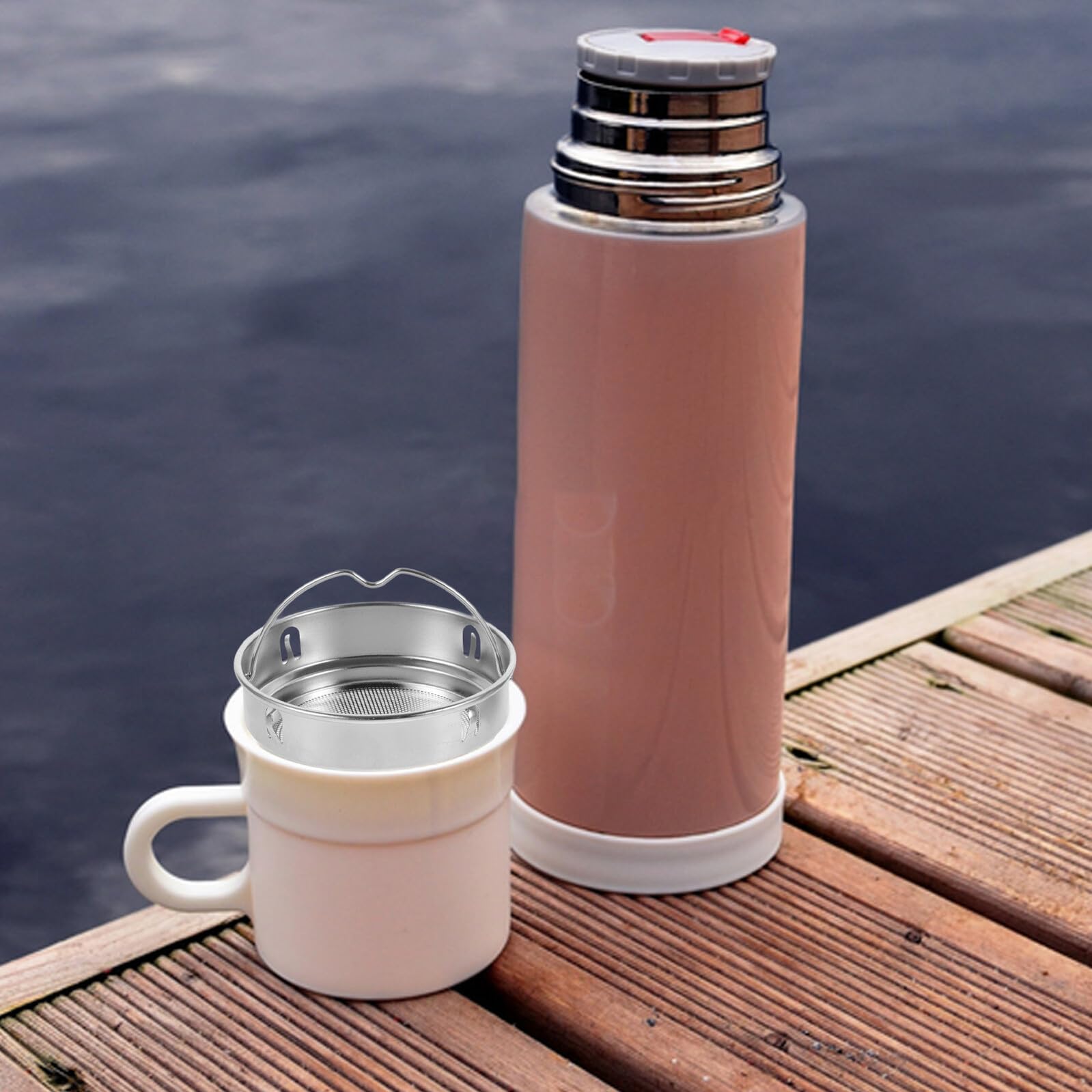 TOYANDONA Lot de 2 Infuseurs à Thé en Acier Inoxydable 304 Filtre Fin 62 MM pour Bouteille Isotherme Passoire Réutilisable pour Infusion de Thé en Vrac Accès Salon