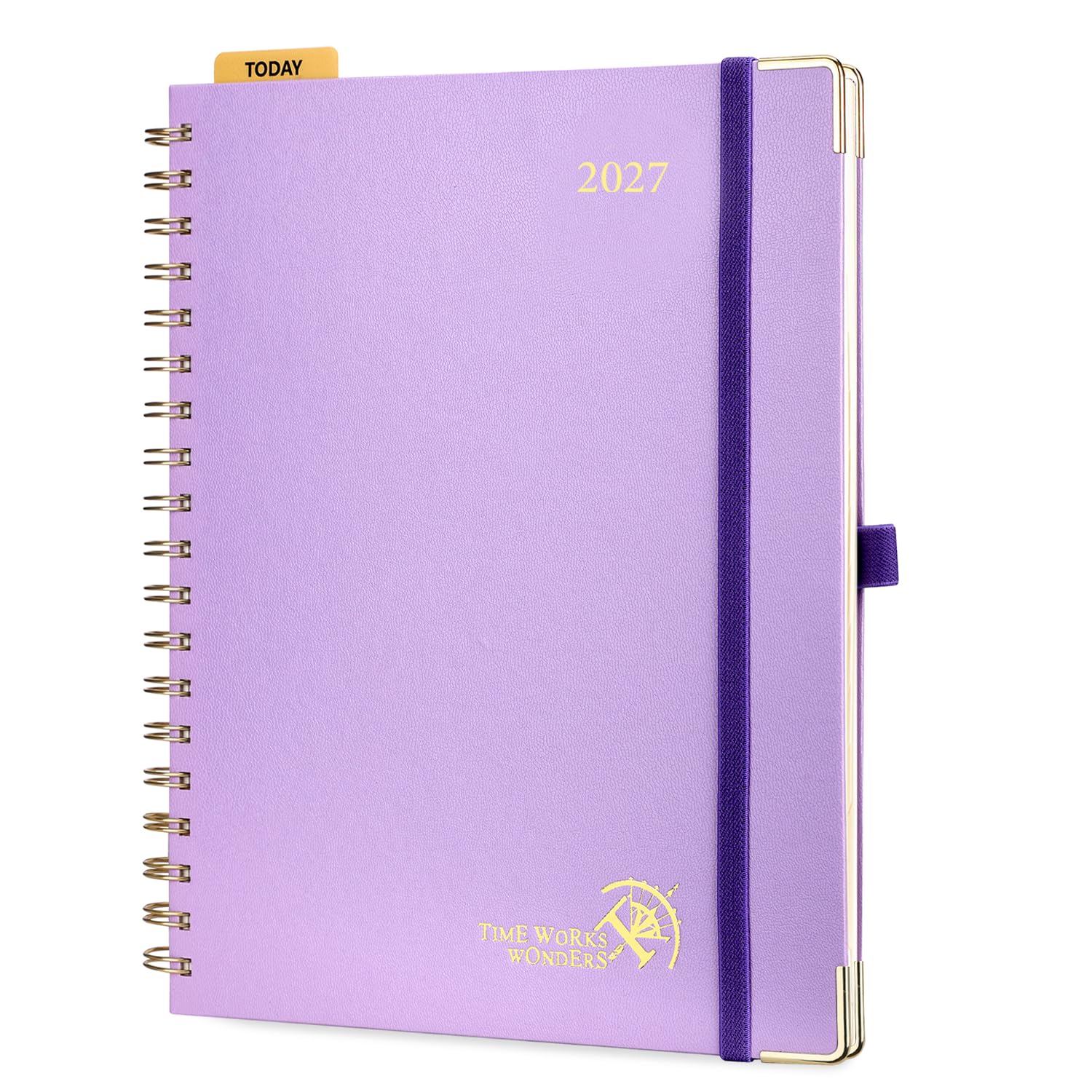 POPRUN 2027 Diary A4 Week To View Golden Spiral Hardcover 27 Weekly Planner — image 1