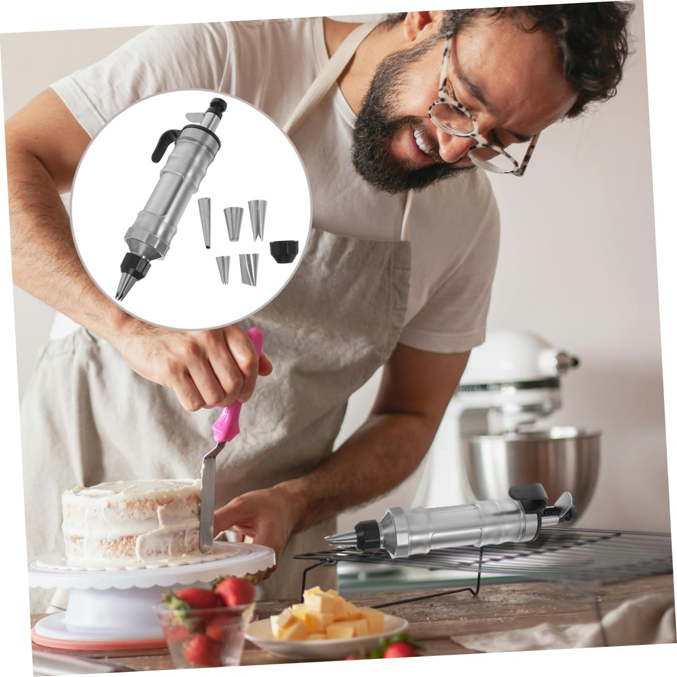 Backzubehör aus Edelstahl zum Dekorieren von Keksen und Torten Einfach zu Reinigen Silberfarben für Backen zu Hause