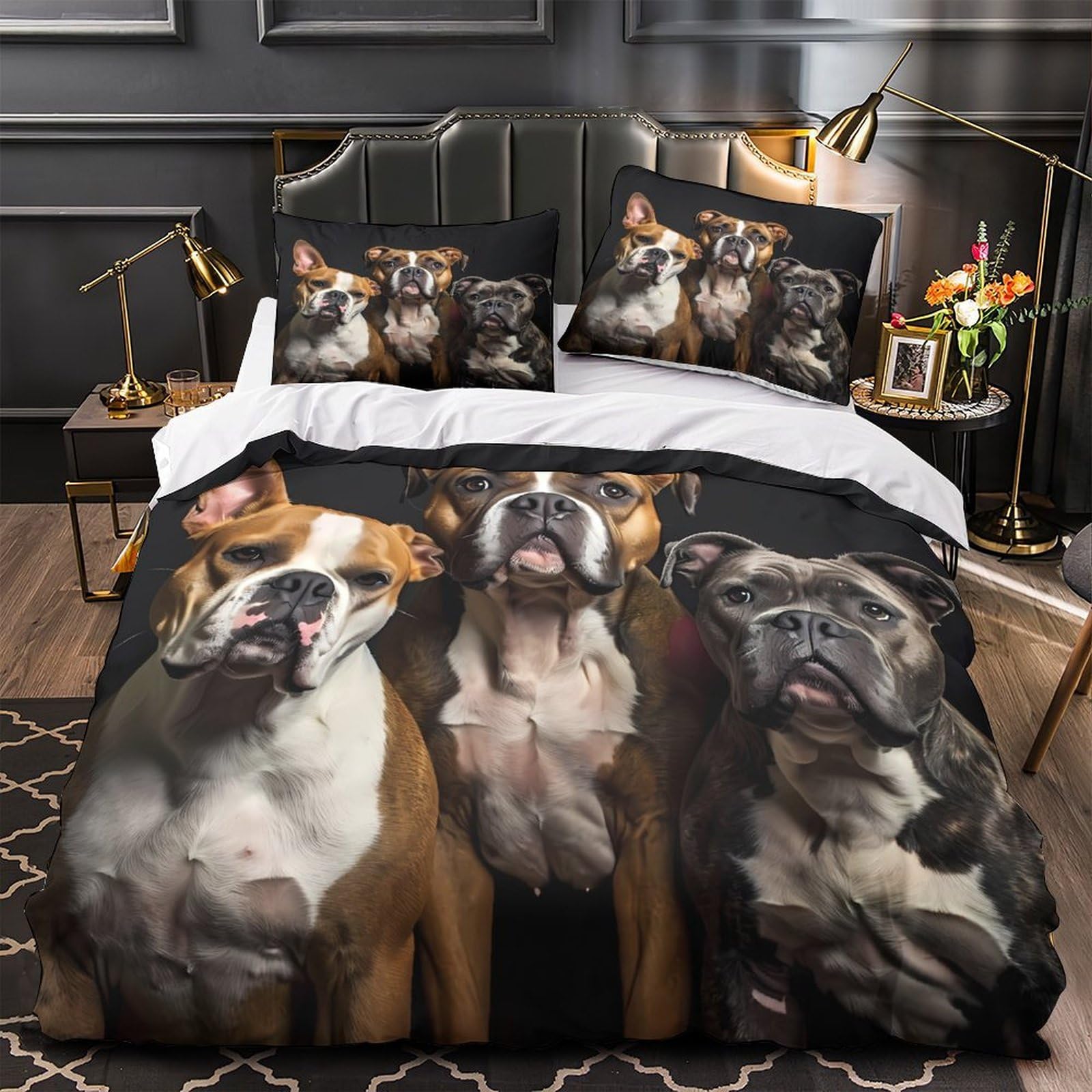 Housse de couette portrait de Boxer en studio pour sublimer votre déco de famille