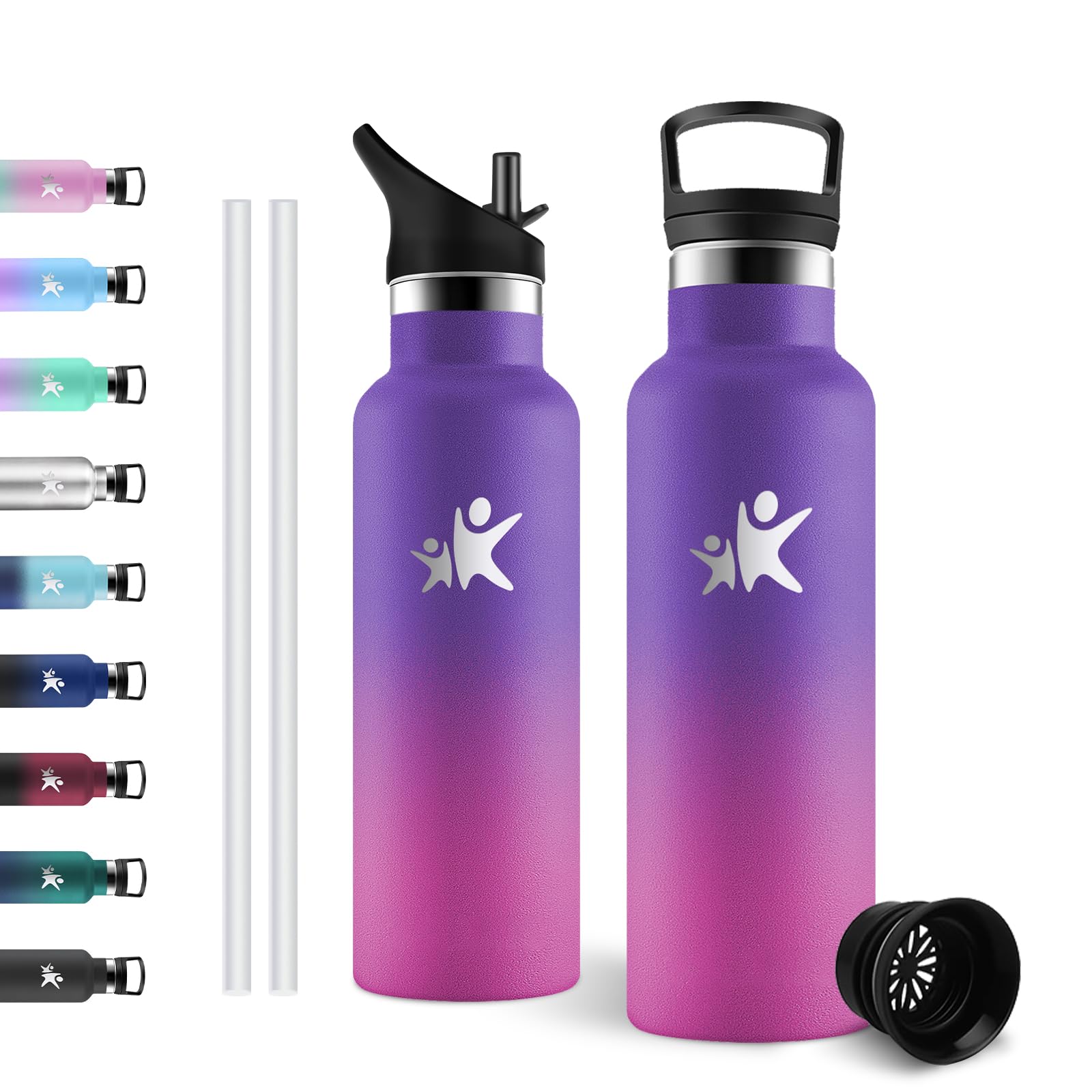 JAPORIA 500ml Stainless Steel Water Bottle with Straw Reusable BPA Free Leak Proof for Office Gym